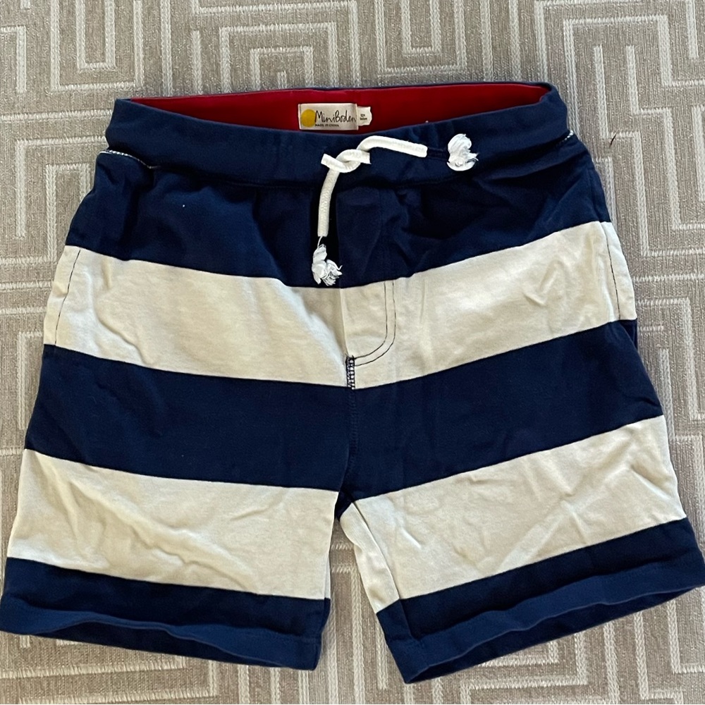 Boys Mini Boden Jersey Striped Shorts. Sz. 10